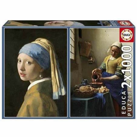 Detalle de las piezas del Puzzle Educa Vermeer, más que simples bloques apilables bebé.