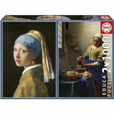 Caja del Puzzle Educa Vermeer, un set de 2000 piezas, no un set construcción 100 piezas.