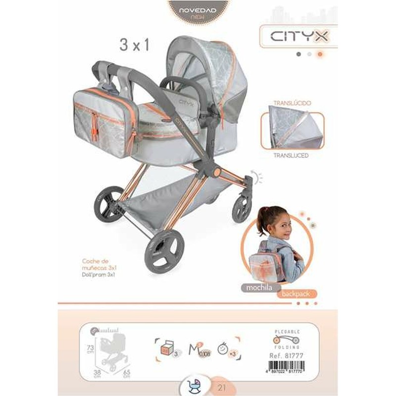 Muñecas Niñas: Carrito Plegable Decuevas Cityx 3 en 1 para Pasear