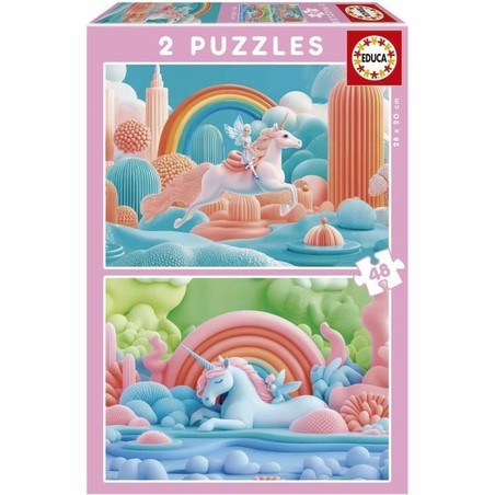 Embalaje del Puzzle Educa Magic Unicorns, un **set construcción educativo** para regalar