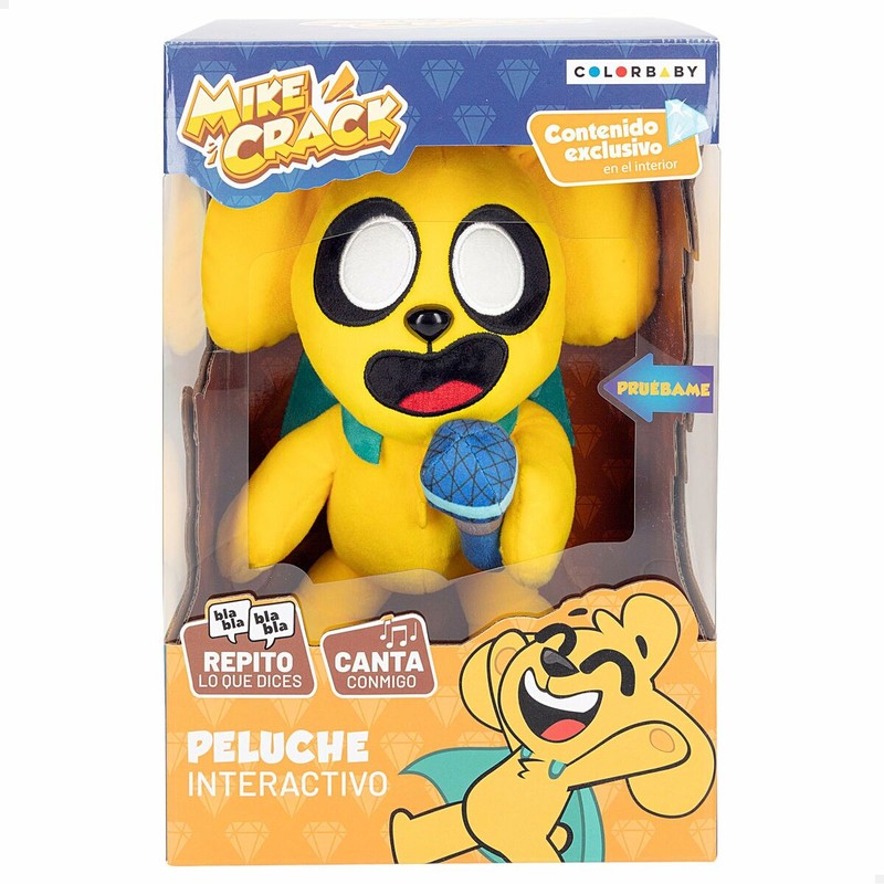 Peluches Niños: Peluche Mikecrack con Sonido Amarillo 29 cm - Compra online en MegaJuguetes