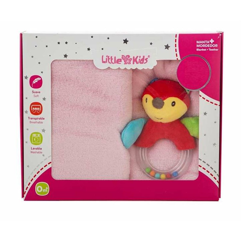 Peluches Niños BigBuy Fun - Set Manta y Sonajero Zorro