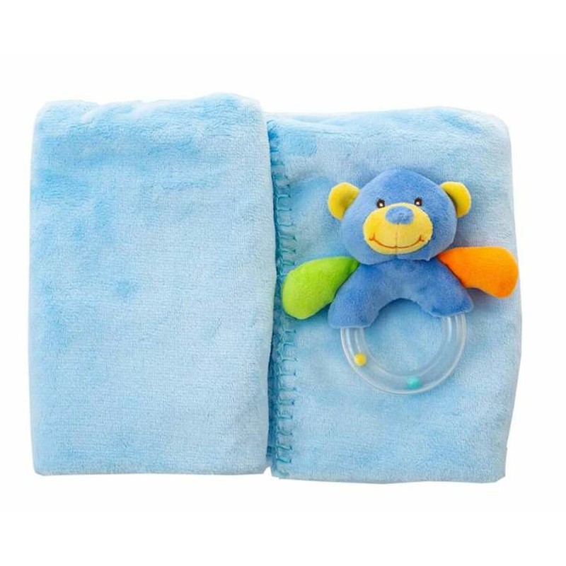 Peluches niños BigBuy Fun: Set Manta Coralina y Sonajero Oso - Compra online en MegaJuguetes