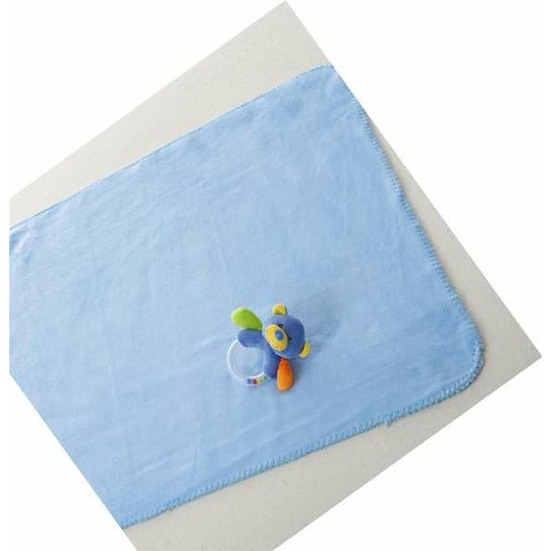 Peluches niños BigBuy Fun: Set Manta Coralina y Sonajero Oso