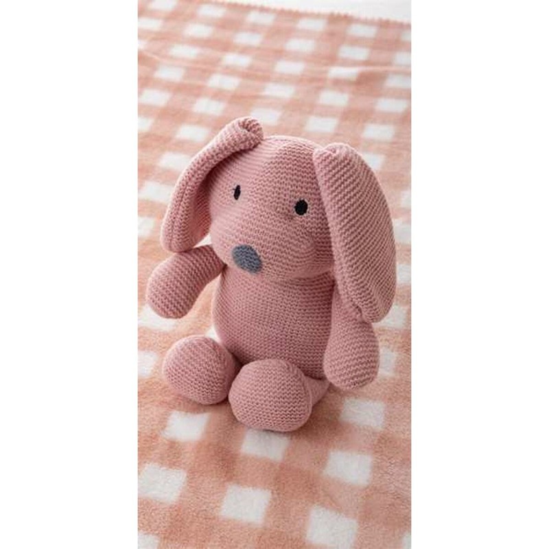 Peluches Niños BigBuy Fun: Set Peluche Perro y Manta Rosa