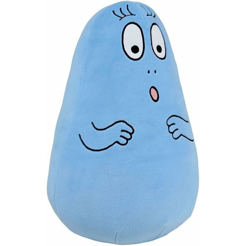 Un peluche Barbapapa amarillo, seguro para la piel del bebé