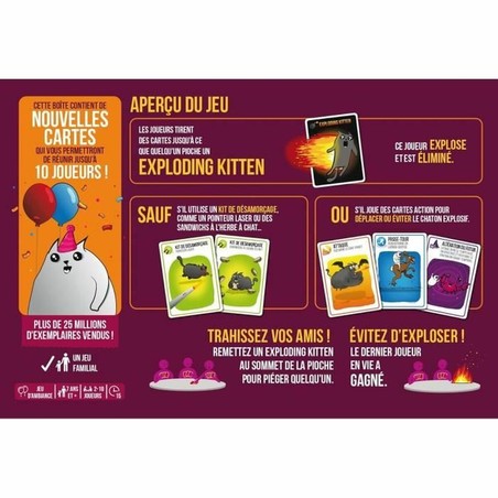 Juego de Mesa Exploding Kittens: Edición Festiva en Francés