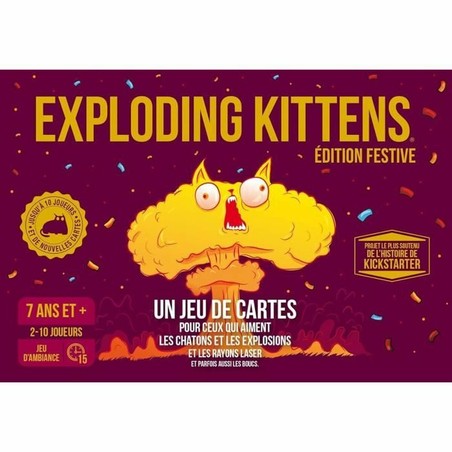 Juego de Mesa Exploding Kittens: Edición Festiva en Francés