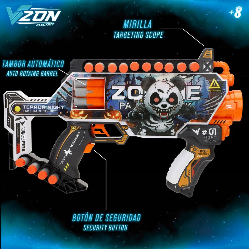 Figuras Acción Niños: Pistola de Dardos Colorbaby 4 Unidades