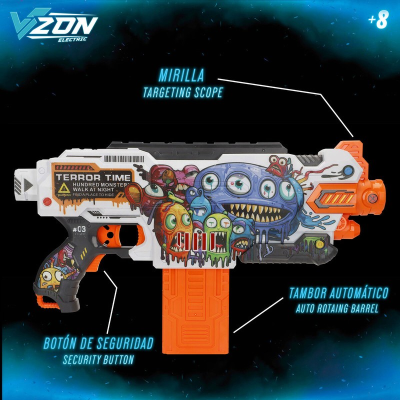 Figuras Acción Niños: Pistola Dardos Eléctrica Colorbaby 4 Unidades