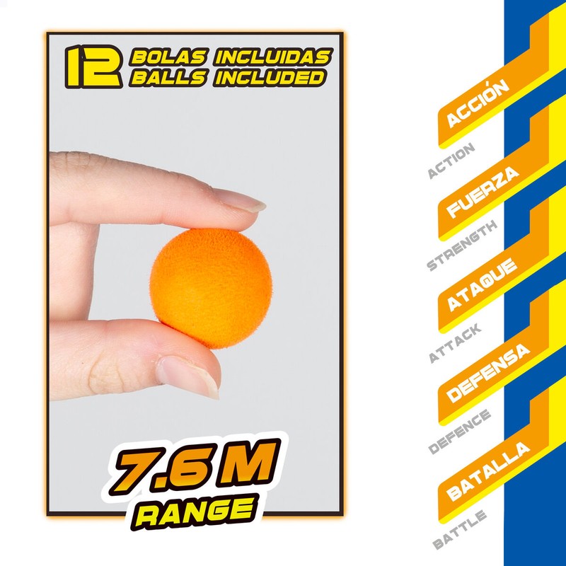 Figuras Acción Niños: Pistola Lanzabolas Colorbaby con 12 Bolas