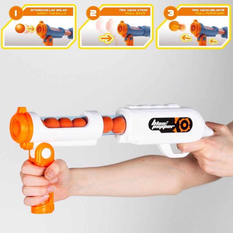 Figuras Acción Niños: Pistola Lanzabolas Colorbaby con 12 Bolas