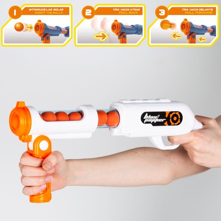 Figuras Acción Niños: Pistola Lanzabolas Colorbaby con 12 Bolas