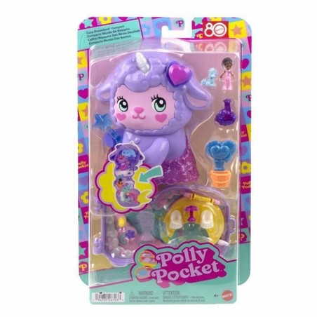 Niña jugando con su juguete portátil Polly Pocket