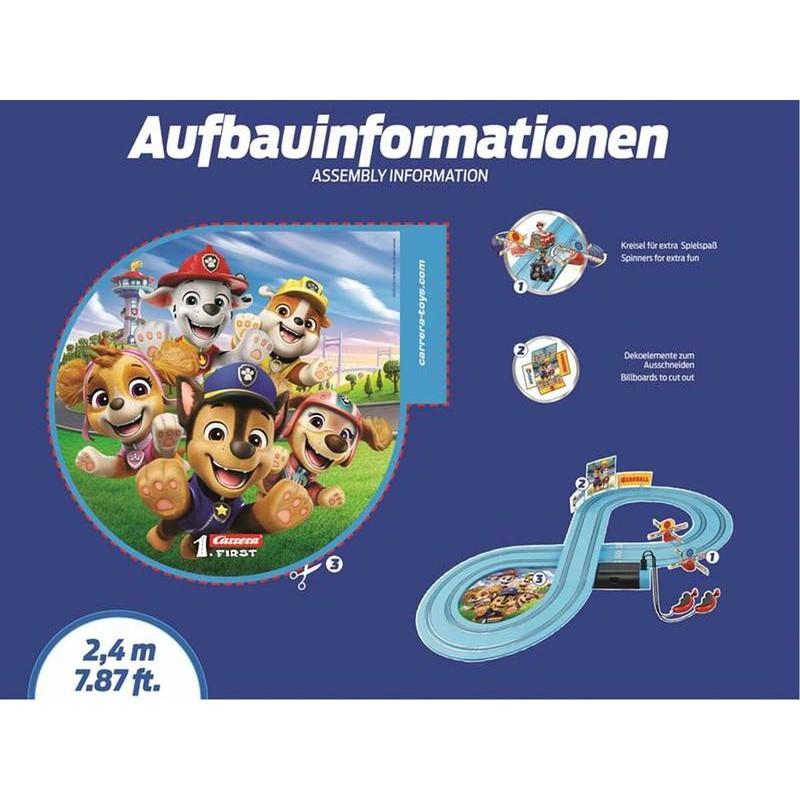 Coches Juguete Niños: Pista de Carreras Paw Patrol First Race 2,4m