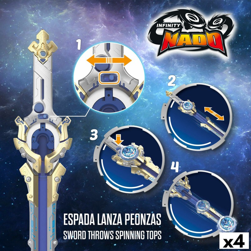 Peonza Infinity Nado (4 Unidades) - Juego de Batalla