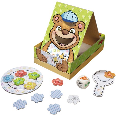 Detalle de piezas del juego mesa educativo HABA multicolor