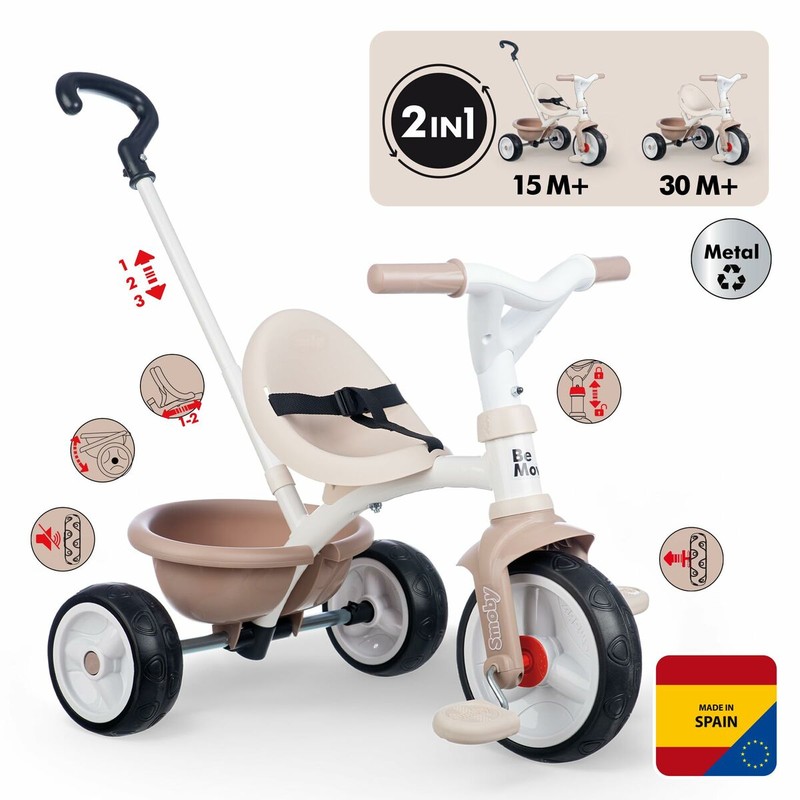 Juguetes Exterior Niños: Triciclo Smoby Be Move Beige