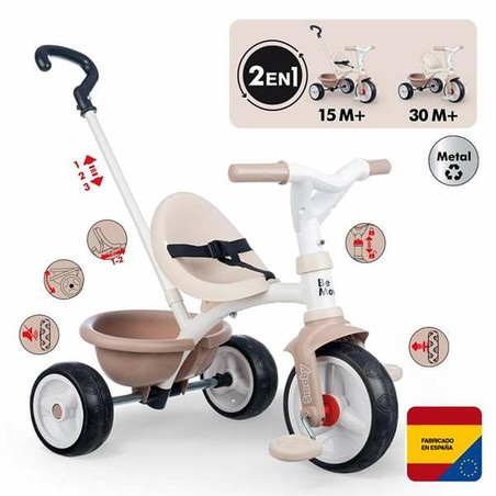 Juguetes Exterior Niños: Triciclo Smoby Be Move Beige