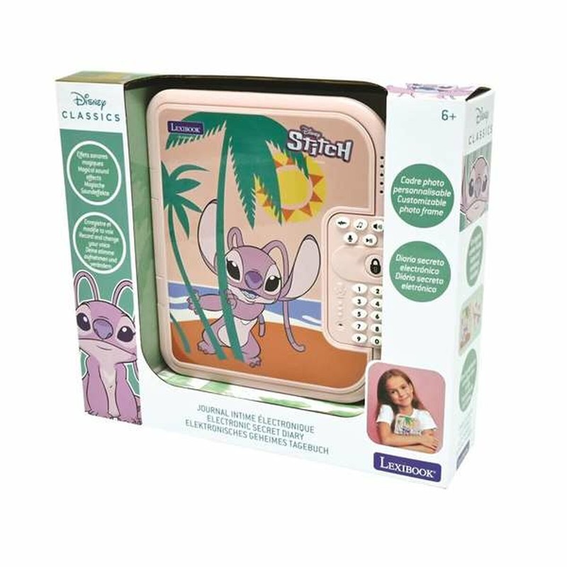 Juguete Electrónico Interactivo Stitch Agenda Rosa para Niños