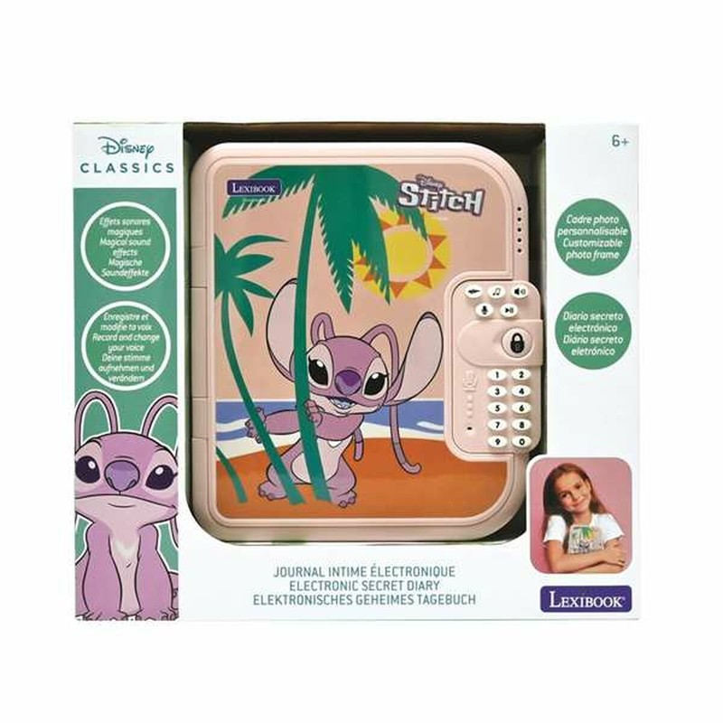 Juguete Electrónico Interactivo Stitch Agenda Rosa para Niños