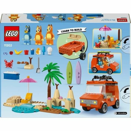 Juguetes Construcción Niños Lego Bluey Playa y Coche Familia 133 Pzs