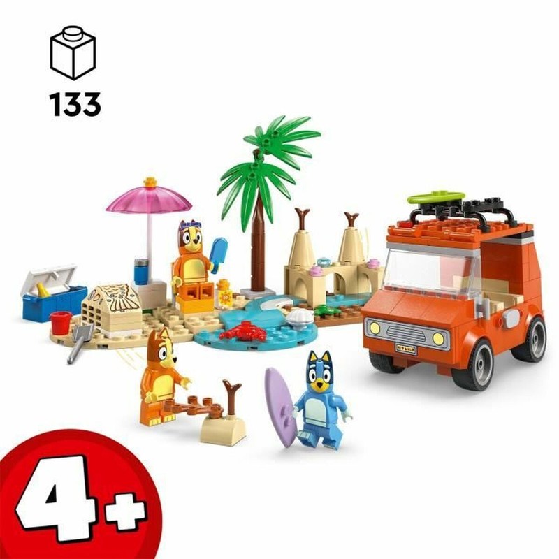Juguetes Construcción Niños Lego Bluey Playa y Coche Familia 133 Pzs