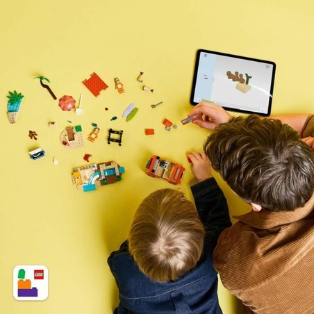 Juguetes Construcción Niños Lego Bluey Playa y Coche Familia 133 Pzs