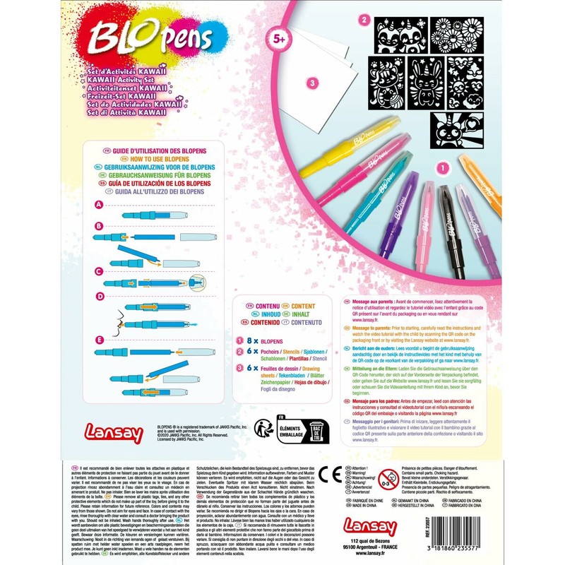 Manualidades Niños: Caja Actividades Colorear Lansay BLOPENS KAWAII