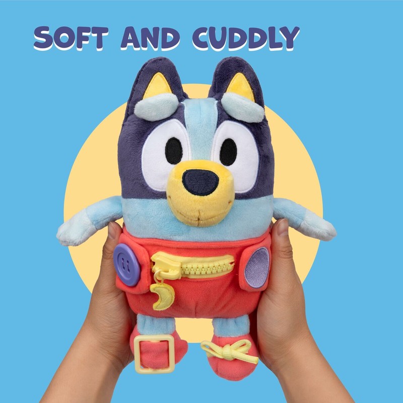 Peluche Bluey azul y rojo, con certificación CE de seguridad