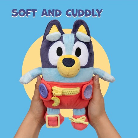 Peluche Bluey azul y rojo, con certificación CE de seguridad