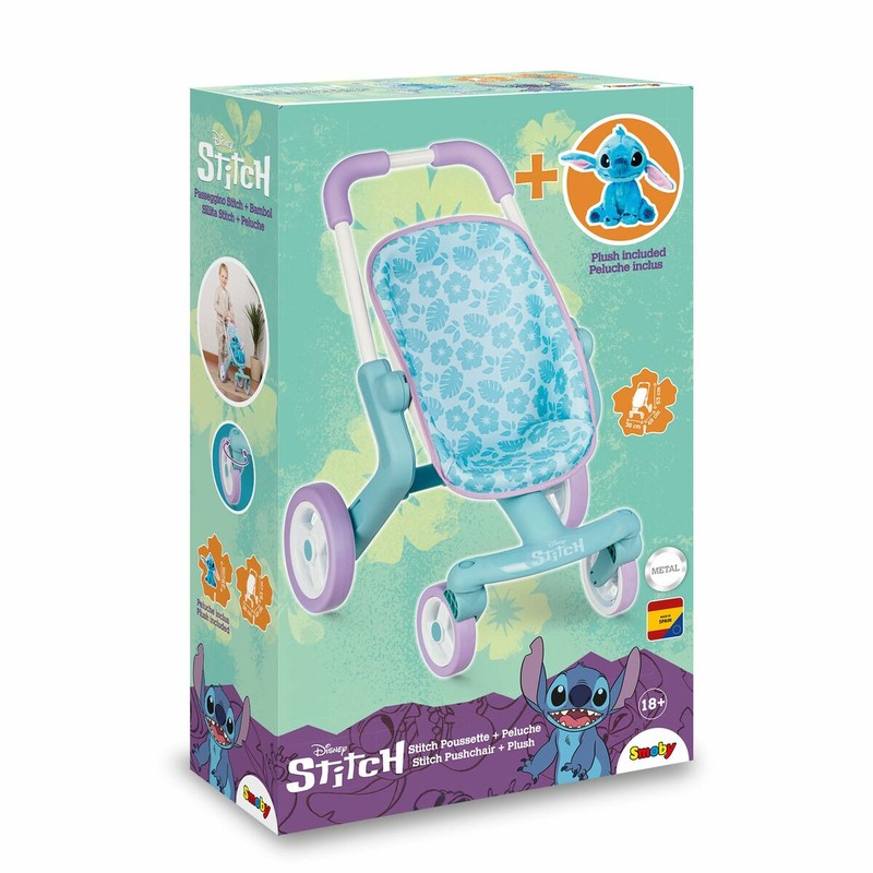Juego Simbólico Niños: Silla Paseo Stitch Smoby para Muñecas