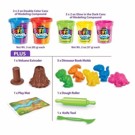 Kit manualidades infantil con plastilina moldeable de dinosaurios