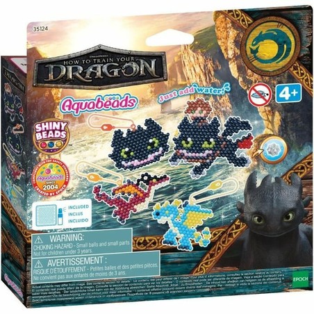 set pintura niños aquabeads dragons figuras terminadas