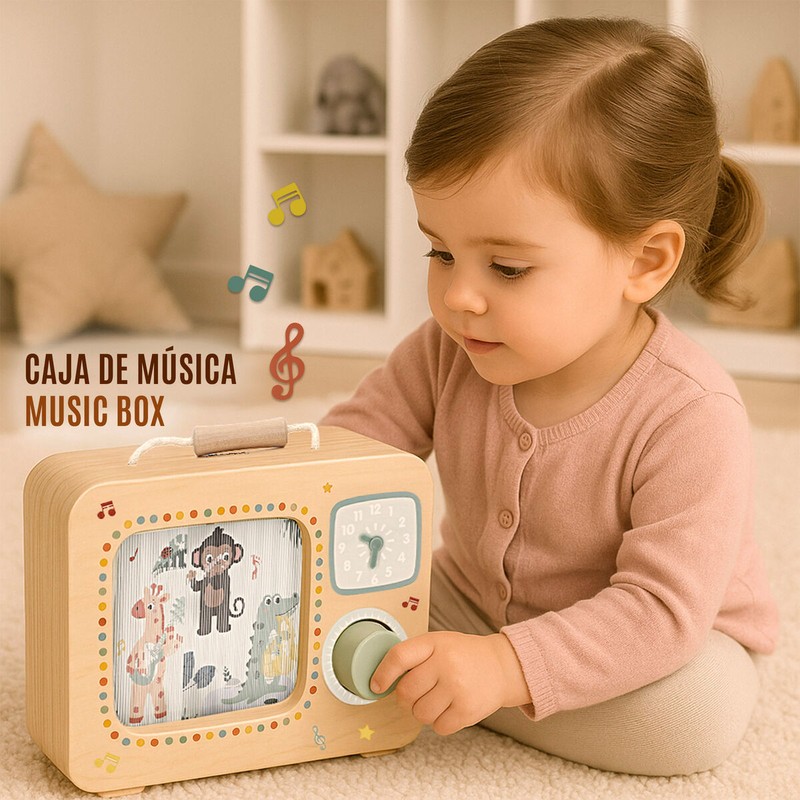 Juego Simbólico Niños: Televisión Interactiva Woomax de Madera