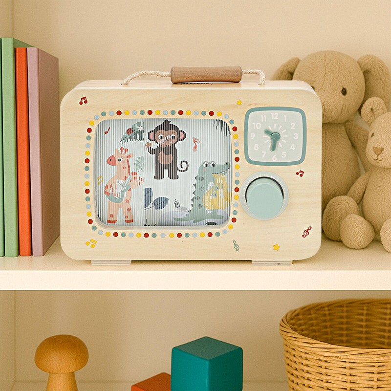 Juego Simbólico Niños: Televisión Interactiva Woomax de Madera