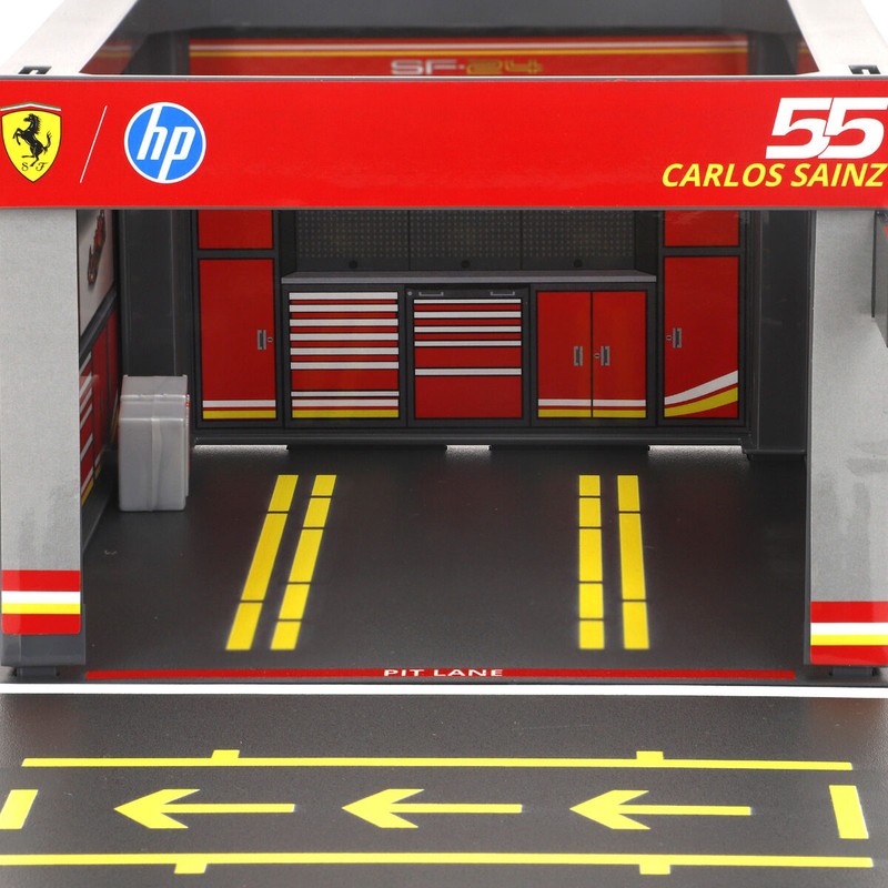 Coches Juguete Niños Ferrari SF23 Set Boxes Pit Stop