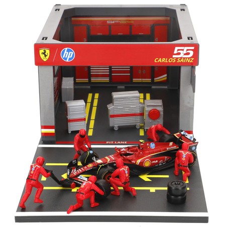 Coches Juguete Niños Ferrari SF23 Set Boxes Pit Stop