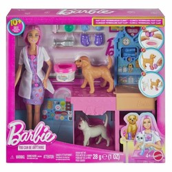 Clínica Veterinaria Barbie playset con muñeca y accesorios