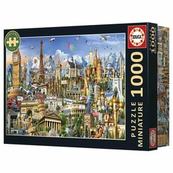 Puzzle 1000 piezas adultos Educa Europe Miniature, vista frontal de la caja.