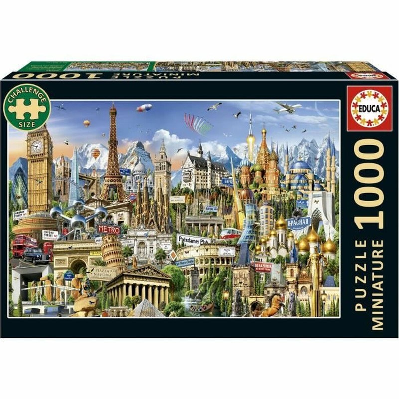 Jóvenes y adultos disfrutando del montaje de un puzzle cultural educativo.