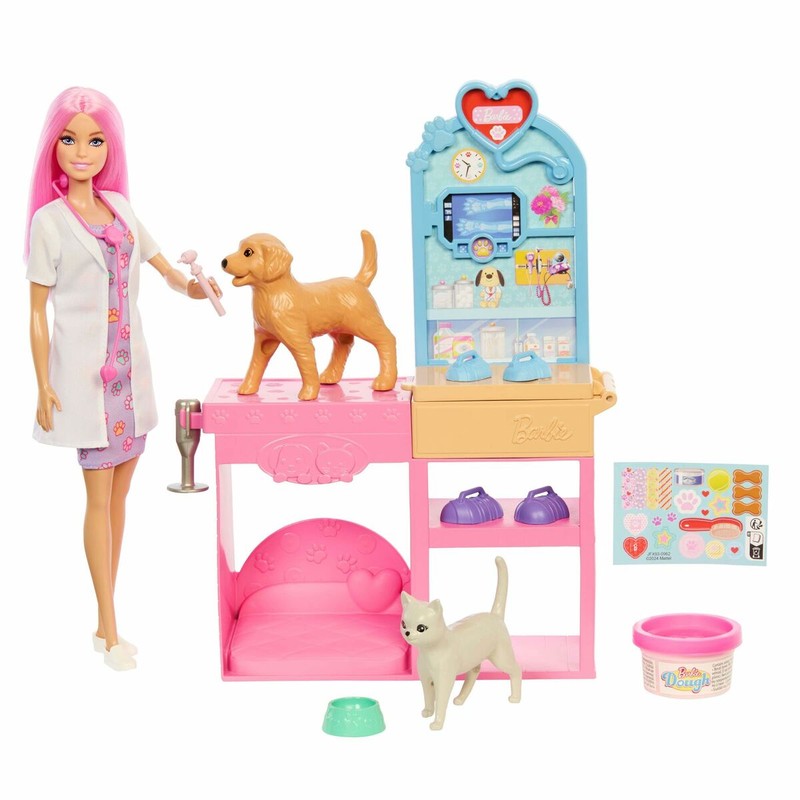 Escena de juego de la clínica veterinaria Barbie