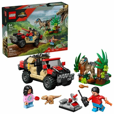 Juguetes construcción niños LEGO 76972 Jurassic World con vehículo y Velociraptor