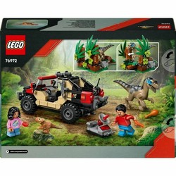 Juguetes construcción niños LEGO 76972 Jurassic World con vehículo y Velociraptor 2