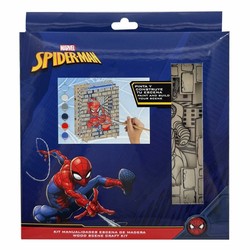 Set de manualidades niños Spider-Man de madera con pinturas y pincel