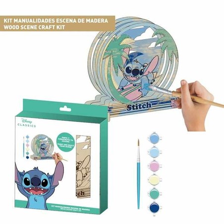 Kit manualidades infantil Stitch con pincel y pinturas