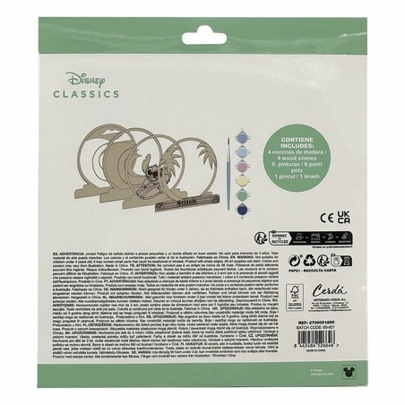 Stitch de madera listo para pintar, ideal para creatividad infantil