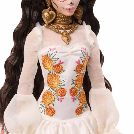 Detalle del empaque de la Barbie Día de Muertos, perfecta para regalo