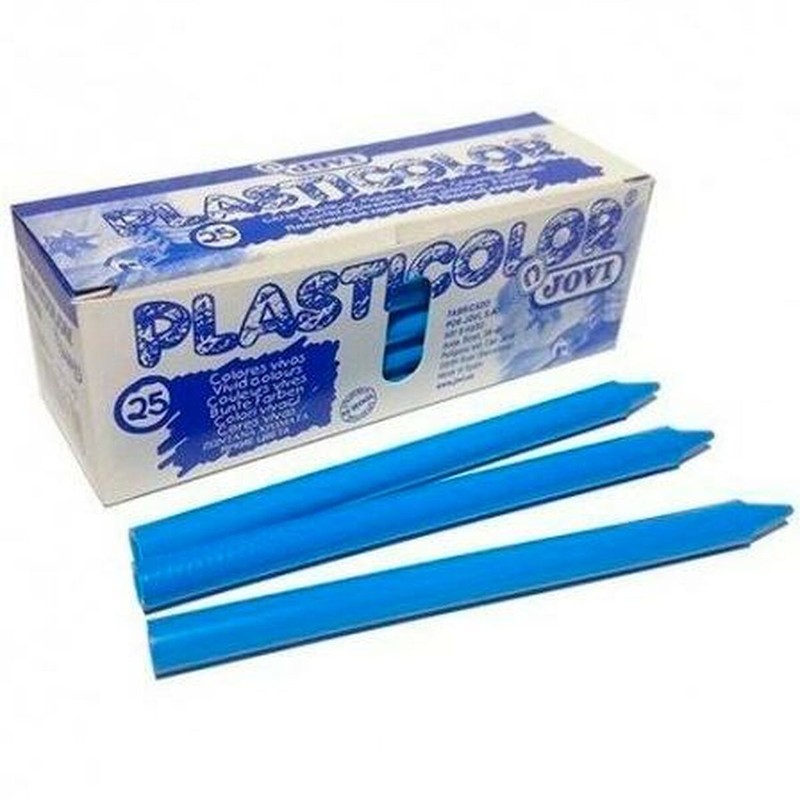Ceras de colores Jovi Plasticolor azul claro para manualidades niños