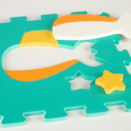 Bloques construcción infantiles: Piezas de puzzle EVA multicolor de vehículos.